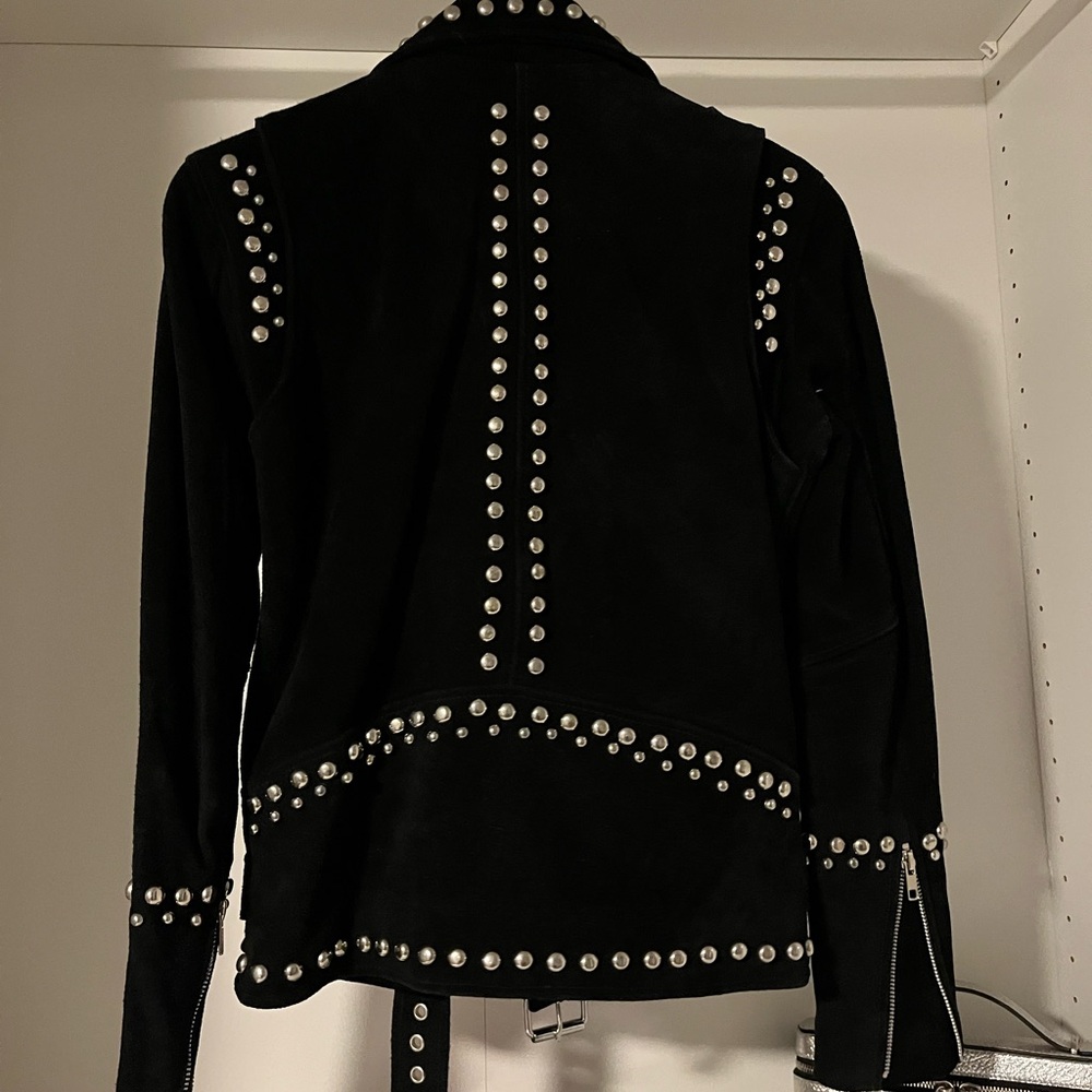Free People Black Studded Leather Jacket - Picture 2 of 5
